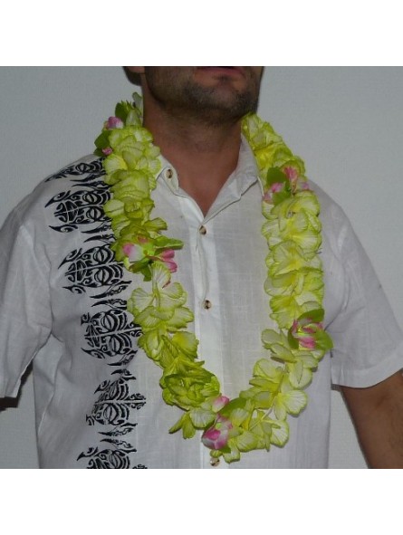 Colliers de fleurs luxe avec petites feuilles par 10 
