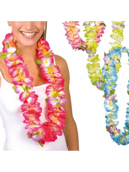 Colliers de fleurs luxe avec petites feuilles par 10 
