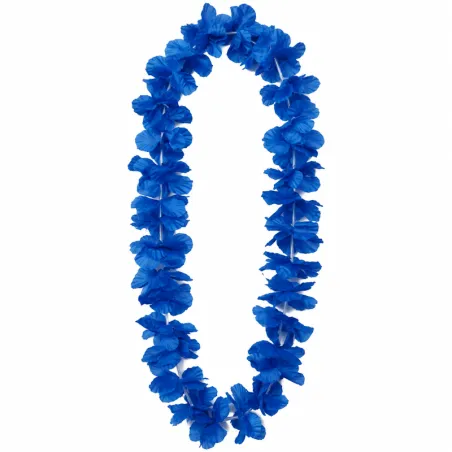 Collier de Fleurs Hawaïen Bleu – Collier Lei Exotique X100