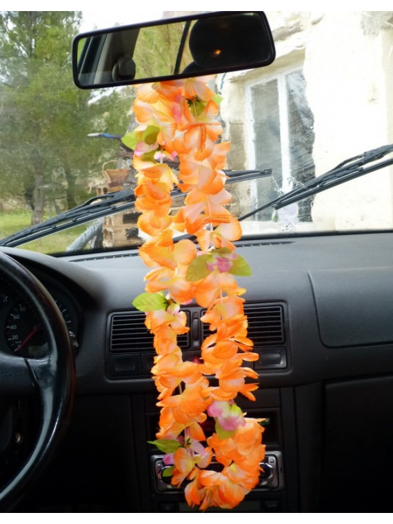 Colliers de fleurs luxe avec petites feuilles par 10 
