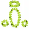 Ensemble Lei Hawaïen Vert Pâle – Collier, Bracelets et Couronne