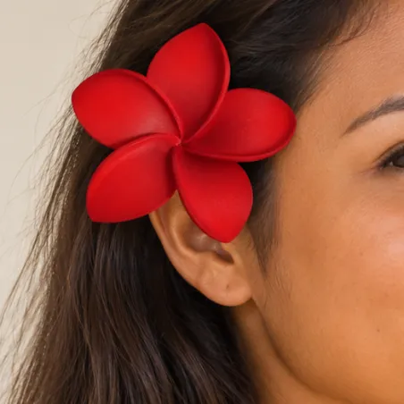 Barrette fleur rouge hawaïenne – Fleur cheveux