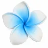 Barrette à cheveux frangipane blanche et bleu