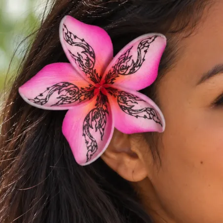 Barrette frangipane rose tattoo