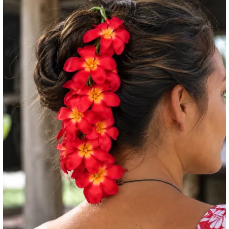 Grappe fleurs artificielles rouges 35 cm – accessoires pour Cheveux