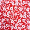 coupon de 0.6  m de TISSU tahitien marron FLEURS HIBISCUS