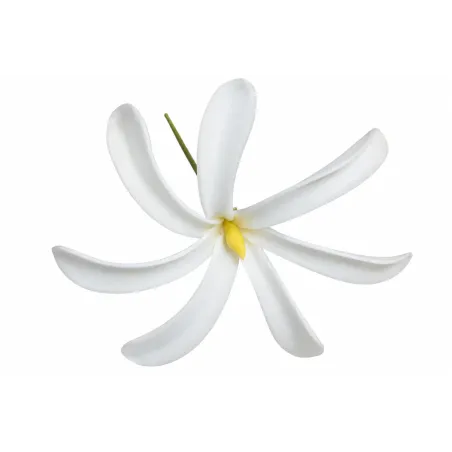 Fleur blanche artificielle pour cheveux sur pic métal