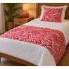 Tissu polynésien rouge et blanc – Motifs tropicaux Tatouage Polynésien