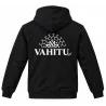 Sweat-shirt noir à capuche VAHITU – Motifs marquisiens - tortue tiaré