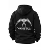 Sweat-shirt noir à capuche VAHITU – Motifs marquisiens - oiseau
