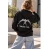Sweat-shirt noir à capuche VAHITU – Motifs marquisiens - oiseau