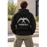 Sweat-shirt noir à capuche VAHITU – Motifs marquisiens - oiseau