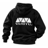 Sweat à capuche noir VAHITU – Motif dents de requin polynésiennes