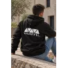 Sweat à capuche noir VAHITU – Motif dents de requin polynésiennes
