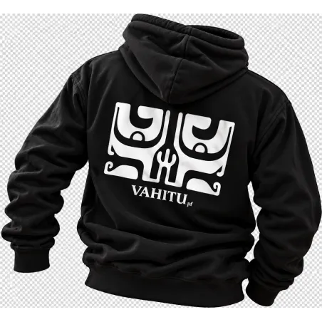 Sweat noir VAHITU.pf – Motif tatouage polynésien