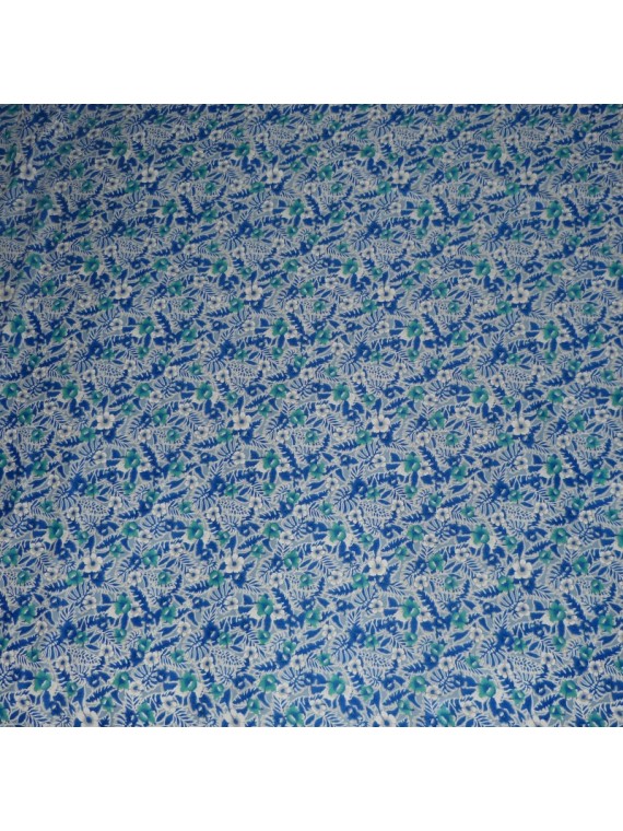 Tissu bleu petites fleurs canopée