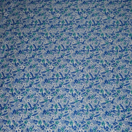 Tissu bleu petites fleurs canopée