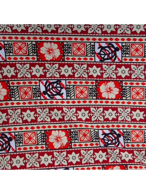 Tissu Rouge  coton Moderne Tapa