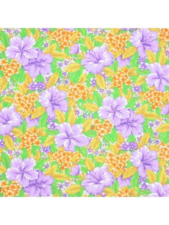 Tissu violet à fleurs de bougainvillier Polyester
