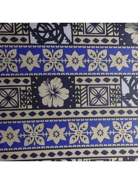 tissu bleu tapa polyesien