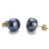 Boucle d oreille en perle noire 10 mm