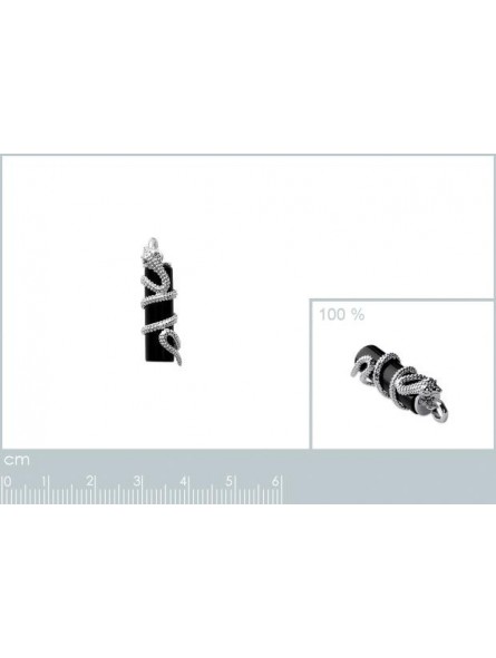 Pendentif serpent argent strass