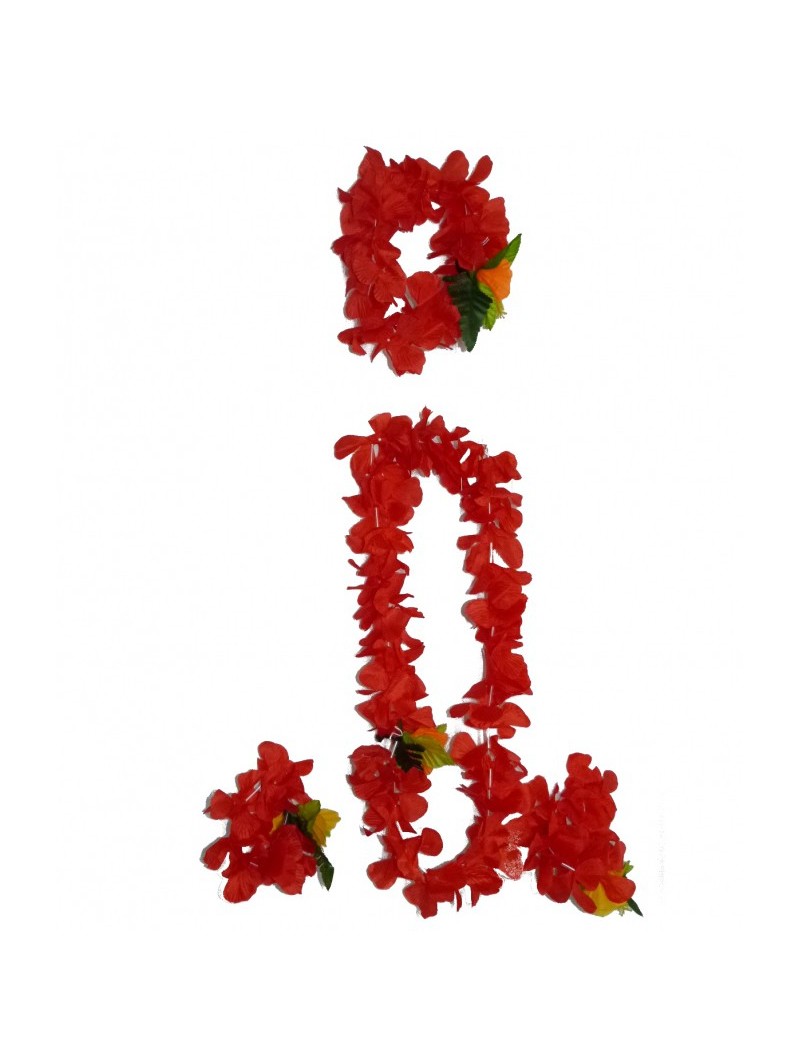 Set colliers de fleurs luxe  rouge