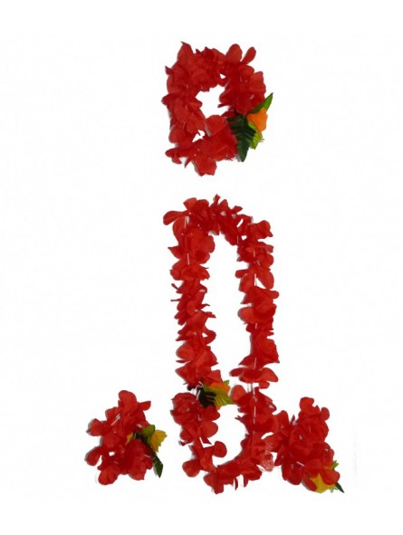Set colliers de fleurs luxe  rouge