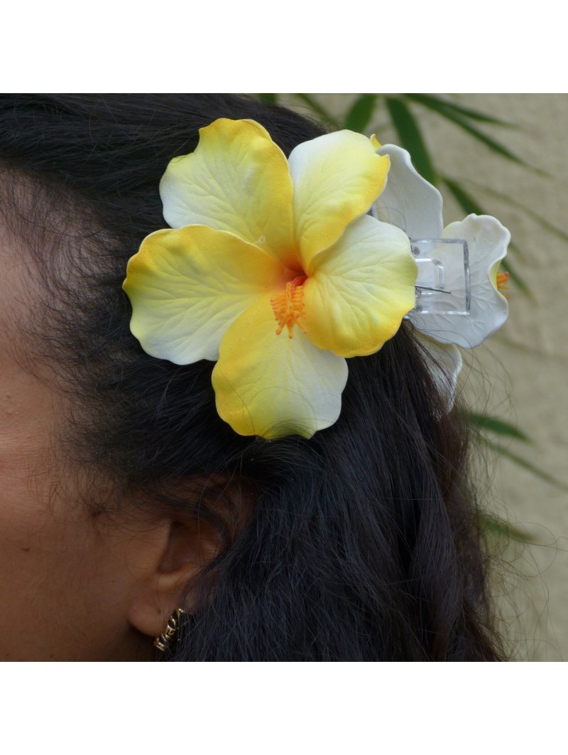 Pinces à cheveux croco hibiscus