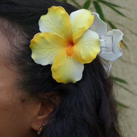 Pinces à cheveux croco hibiscus