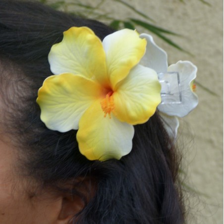 Pinces à cheveux croco hibiscus