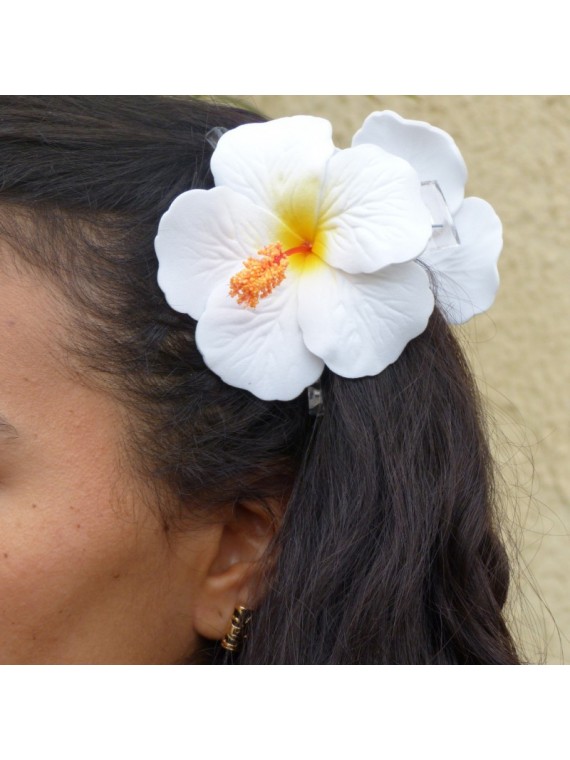 Pinces à cheveux croco hibiscus