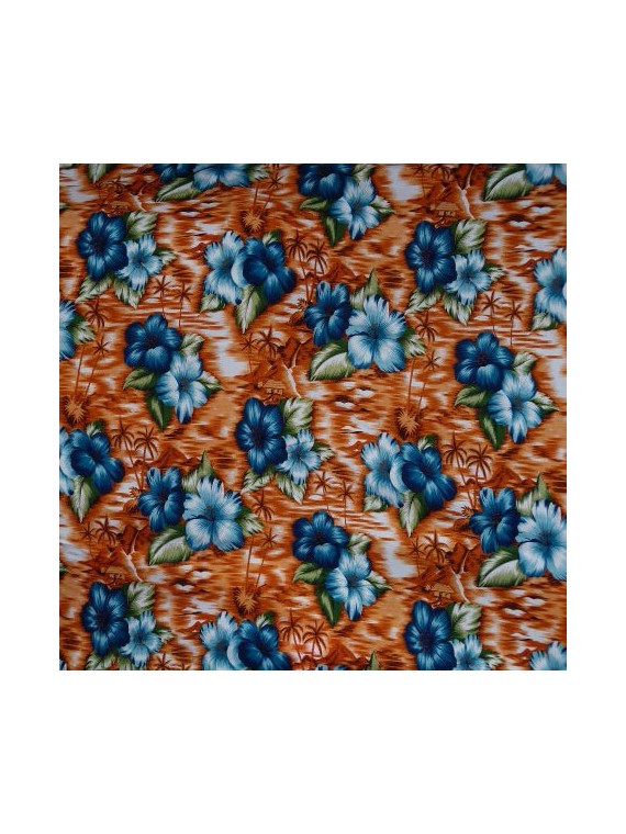 Tissu viscose Hawaï sixties