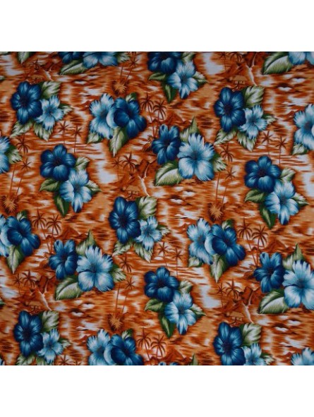 Tissu viscose Hawaï sixties