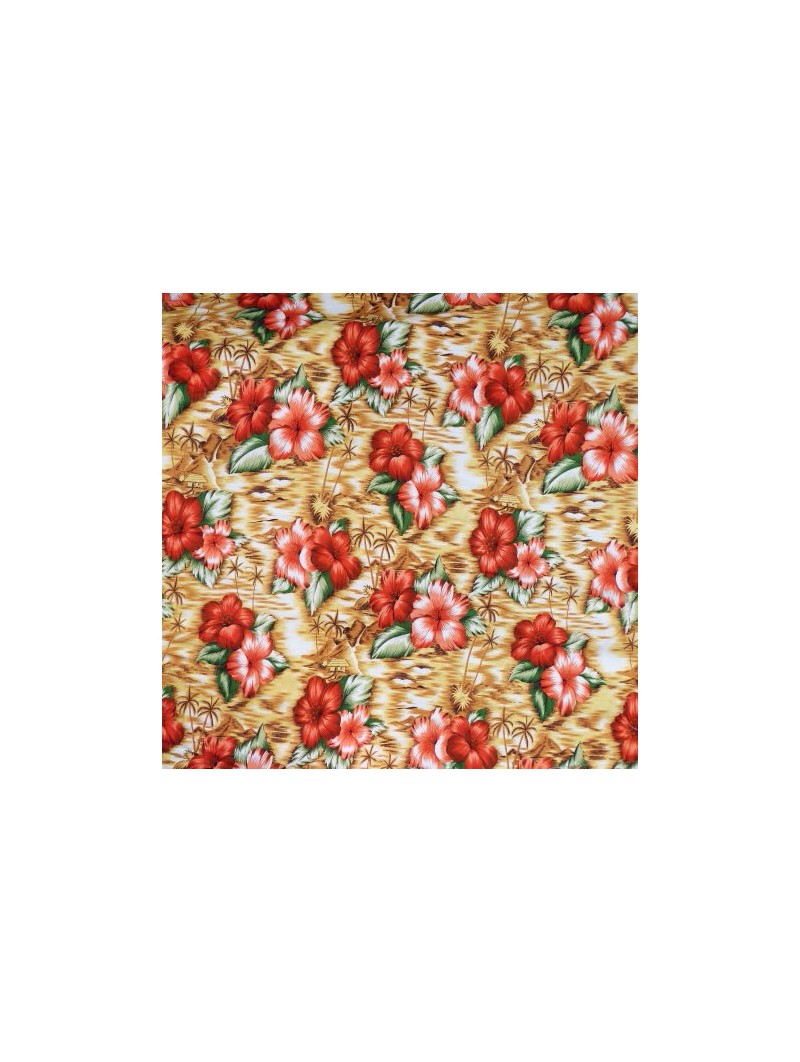 Tissu viscose hawaï  sixties