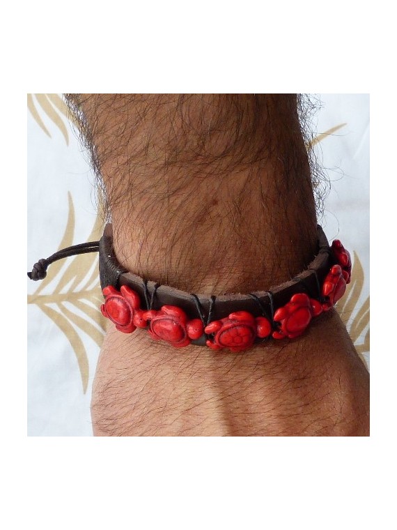 BRACELET CUIR TORTUE