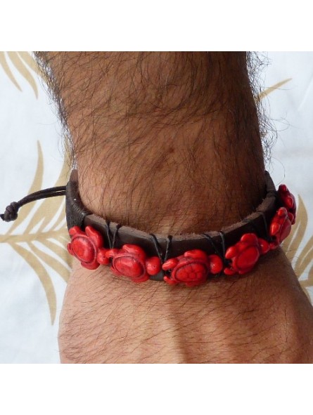 BRACELET CUIR TORTUE
