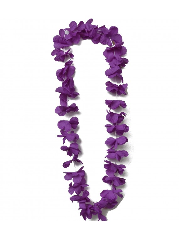 Collier hawaïen de fleurs Honolulu - Violet