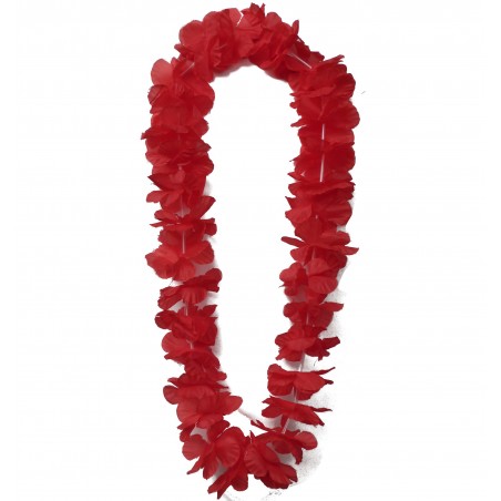 Par 100, Collier hawaïen de fleurs Honolulu - Rouge