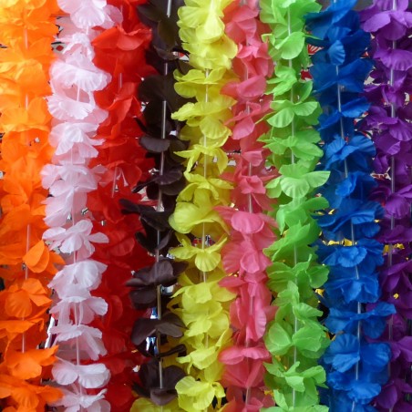 Collier hawaïen de fleurs Honolulu - Jaune