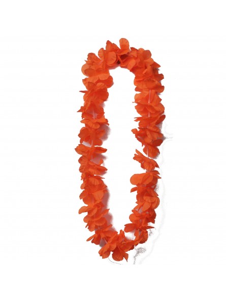 Par 100, Collier hawaïen de fleurs Honolulu - Orange