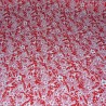 Tissu petites fleurs rouge canopée