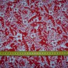 Tissu petites fleurs rouge canopée