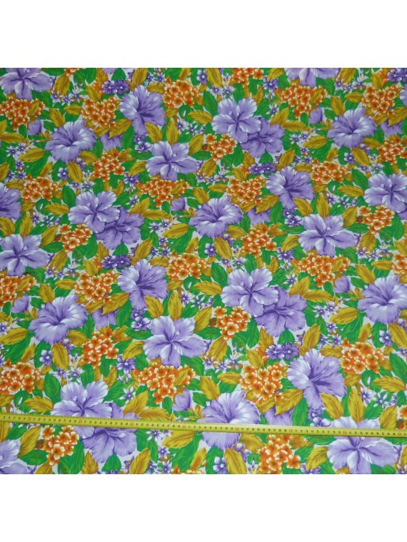 Tissu violet à fleurs de bougainvillier Polyester