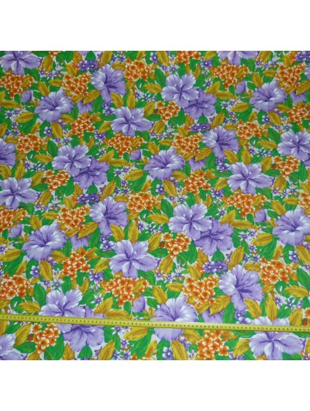 Tissu violet à fleurs de bougainvillier Polyester