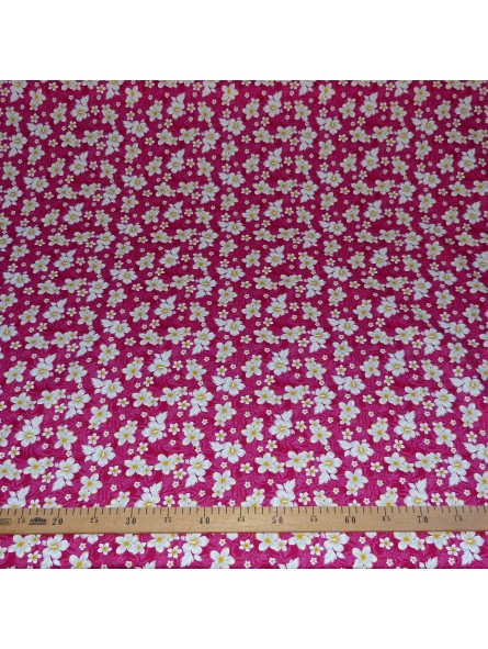 TISSU ROSE  PETITES FLEURS BOUTON D'OR