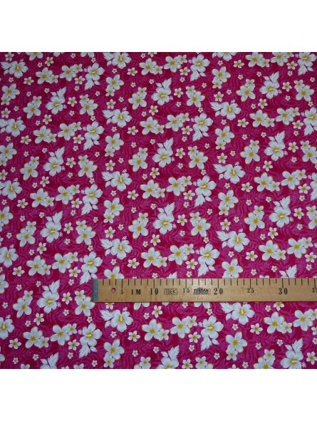 TISSU ROSE  PETITES FLEURS BOUTON D'OR
