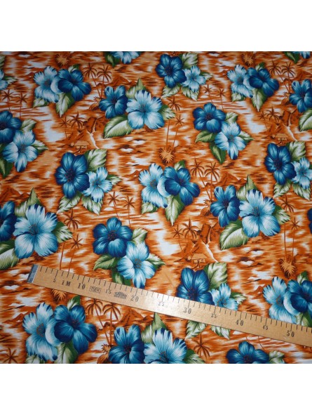 Tissu viscose Hawaï sixties