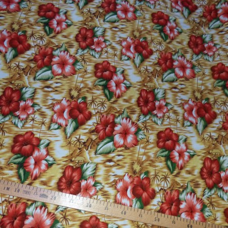 Tissu viscose hawaï  sixties
