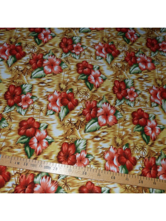 Tissu viscose hawaï  sixties